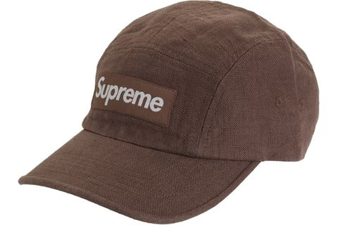 Supreme Linen Fitted Camp Cap Brown